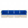 Ogrodowa sofa 4-osobowa z palet, z poduszkami, drewno świerkowe