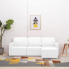 3-osobowa, rozkładana sofa modułowa, biała, sztuczna skóra