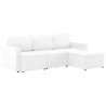 3-osobowa, rozkładana sofa modułowa, biała, sztuczna skóra
