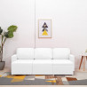 3-osobowa, rozkładana sofa modułowa, biała, sztuczna skóra