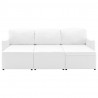 3-osobowa, rozkładana sofa modułowa, biała, sztuczna skóra