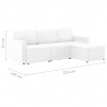 3-osobowa, rozkładana sofa modułowa, biała, sztuczna skóra