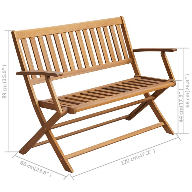 Ławka ogrodowa z poduszką, 120 cm, lite drewno akacjowe