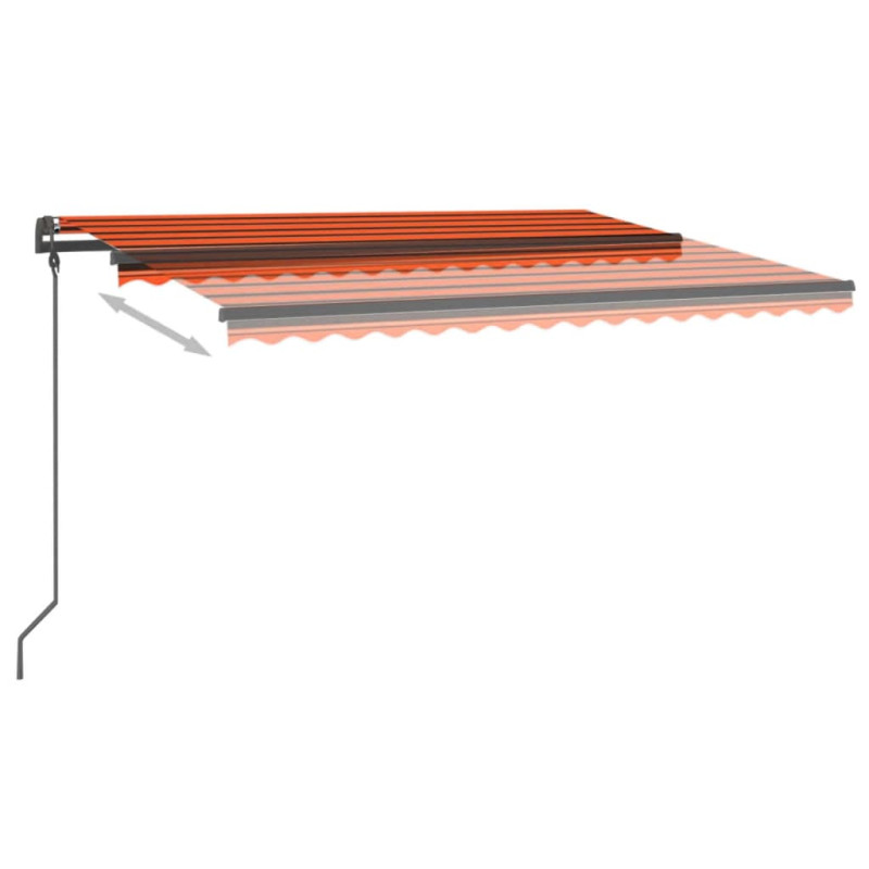 Automatycznie zwijana markiza, LED i czujnik wiatru, 4,5x3 m