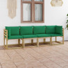 4-osobowa sofa z zielonymi poduszkami