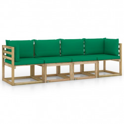 4-osobowa sofa z zielonymi poduszkami