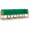 4-osobowa sofa z zielonymi poduszkami
