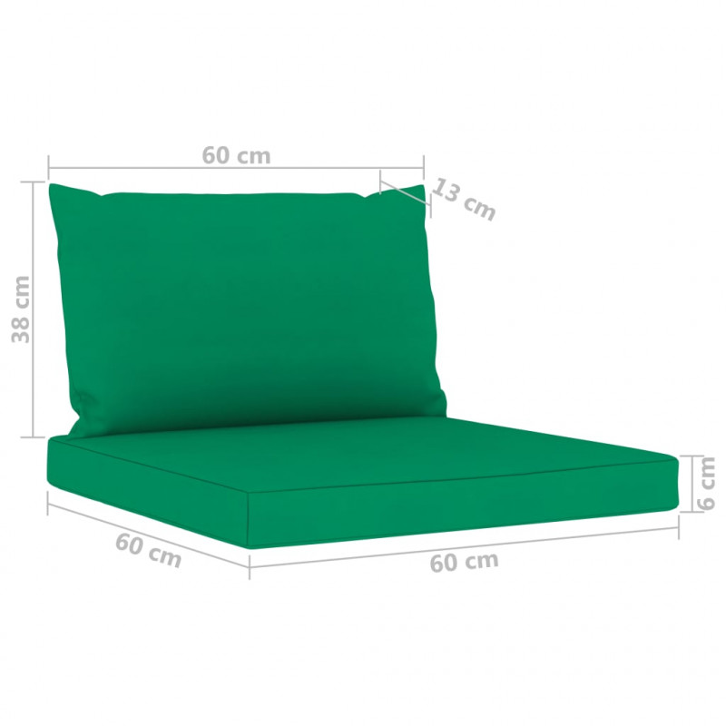 4-osobowa sofa z zielonymi poduszkami