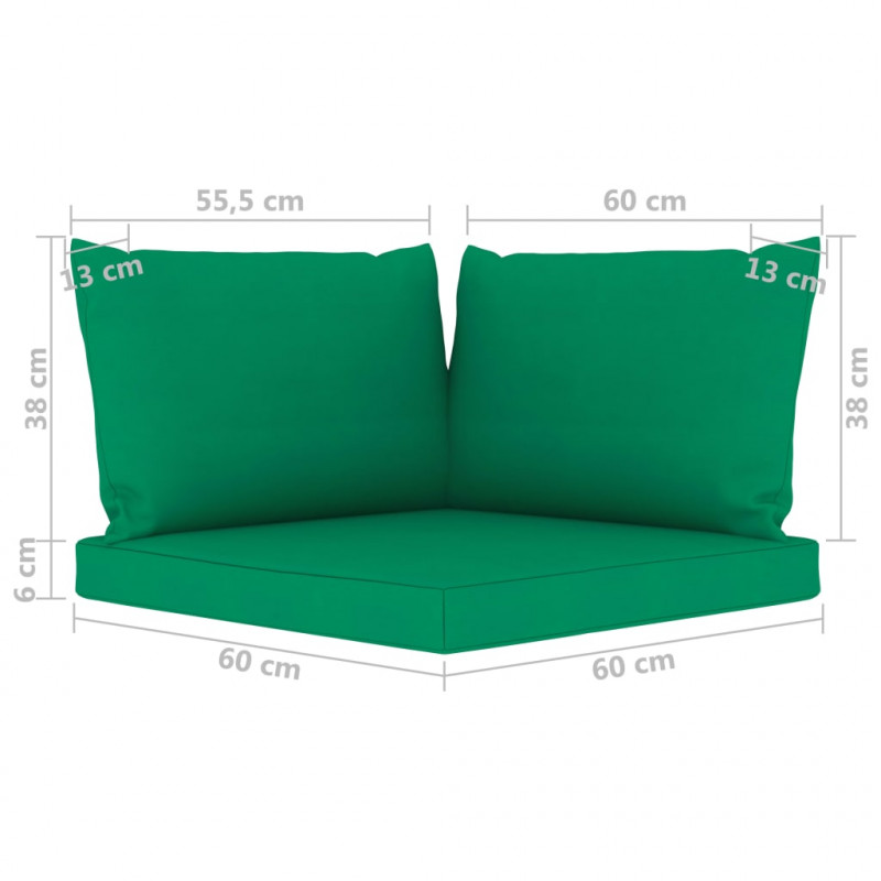 4-osobowa sofa z zielonymi poduszkami