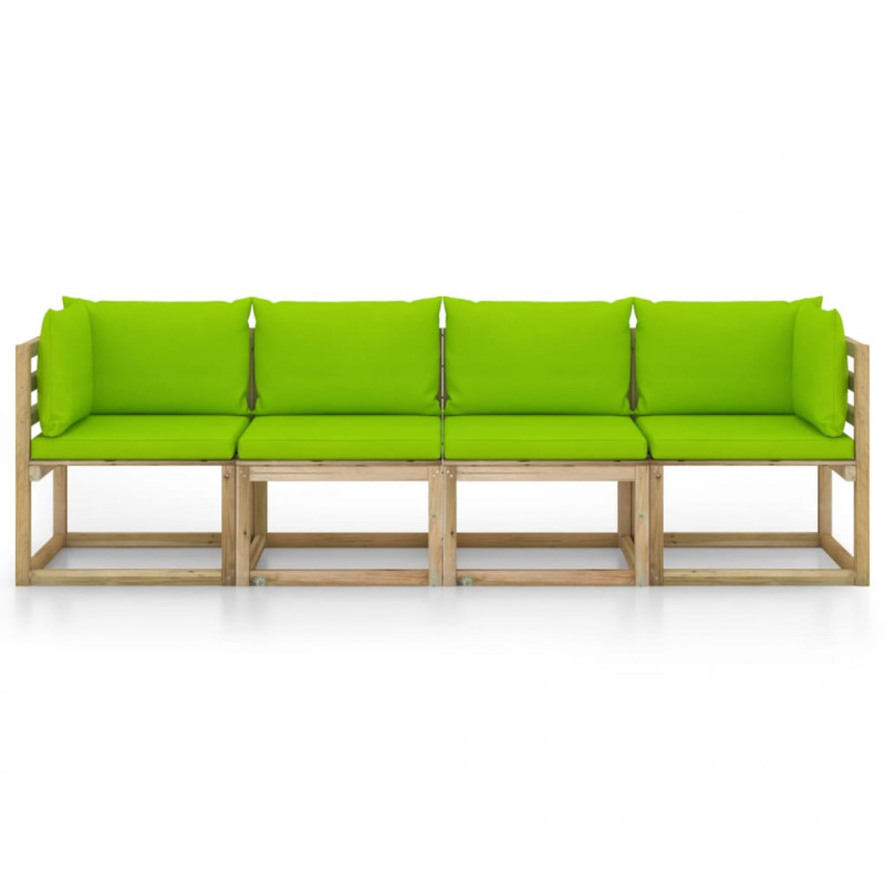 4-osobowa sofa z jasnozielonymi poduszkami