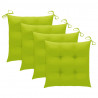 Krzesła ogrodowe z jasnozielonymi poduszkami, 4 szt., tekowe