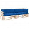 Sofa 2-os. z palet, z poduszkami, impregnowane drewno sosnowe