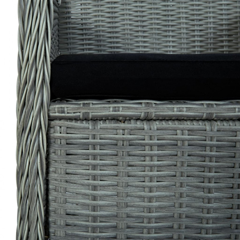 7-częściowy zestaw mebli ogrodowych, jasnoszary