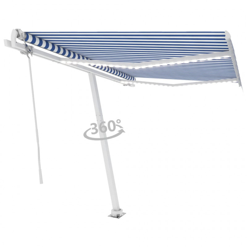 Automatycznie zwijana markiza, LED i czujnik wiatru, 300x250 cm