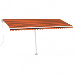 Ręcznie zwijana markiza z LED, 500x300 cm, pomarańcz-brąz