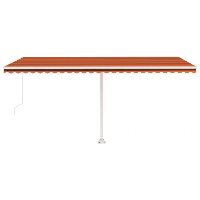 Ręcznie zwijana markiza z LED, 500x300 cm, pomarańcz-brąz