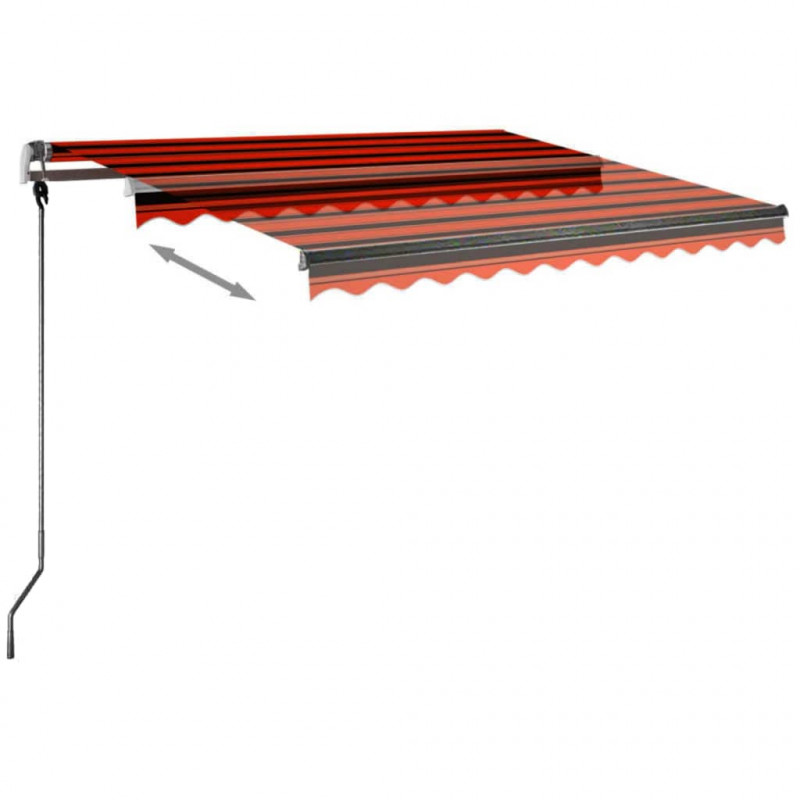 Ręcznie zwijana markiza z LED, 350x250 cm, pomarańczowo-brązowa