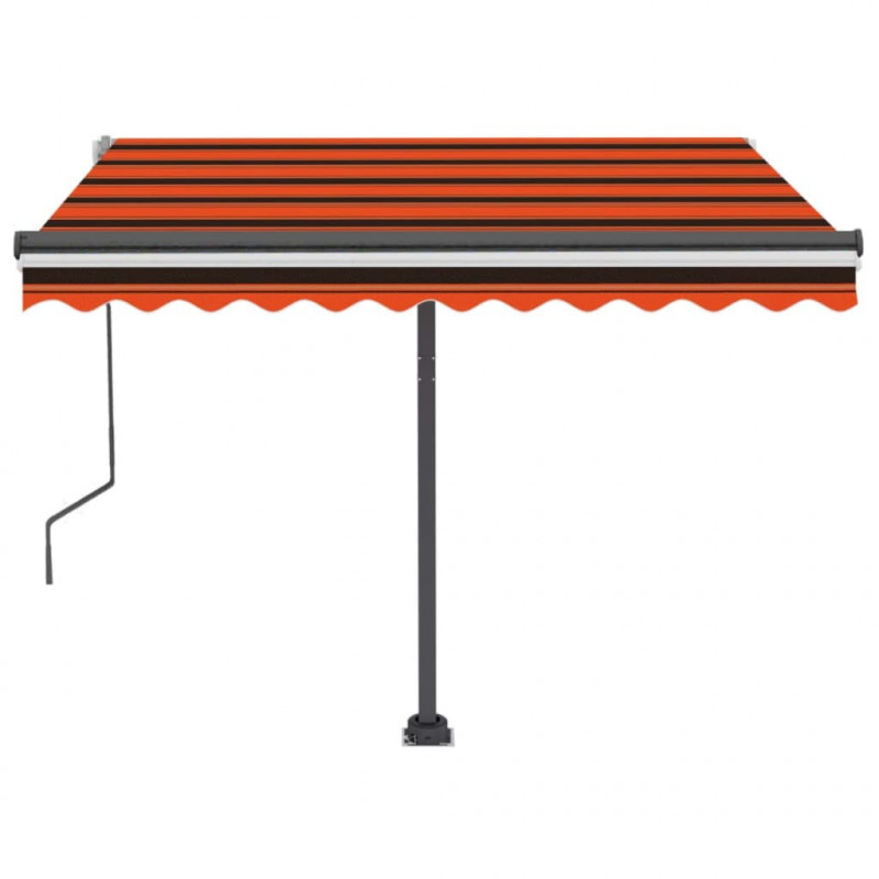 Ręcznie zwijana markiza z LED, 350x250 cm, pomarańczowo-brązowa