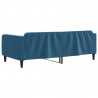 Sofa z funkcją spania, niebieska, 100x200 cm, obita aksamitem