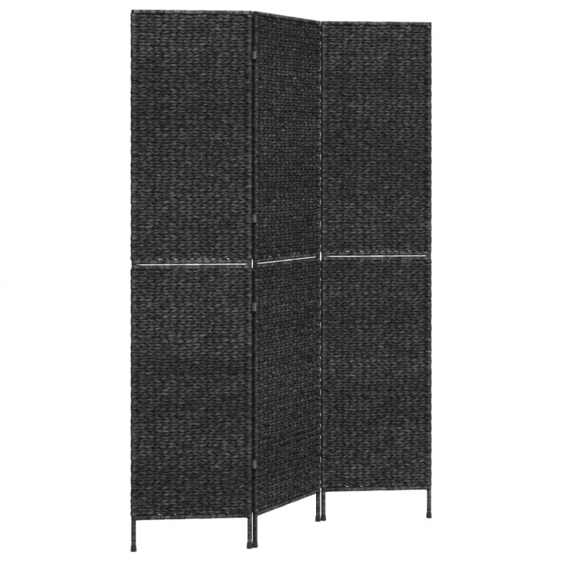 Parawan pokojowy, 3-panelowy, czarny, 122x180 cm, hiacynt wodny