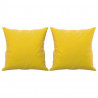 2-osobowa sofa z poduszkami, żółta, 120 cm, aksamit
