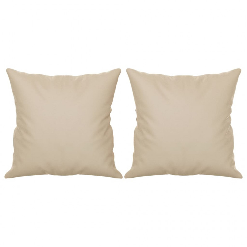 2-osobowa sofa z poduszkami, kremowa, 120 cm, mikrofibra