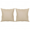 2-osobowa sofa z poduszkami, kremowa, 120 cm, mikrofibra