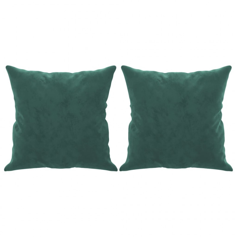 3-osobowa sofa z poduszkami, ciemnozielona, 180 cm, aksamit