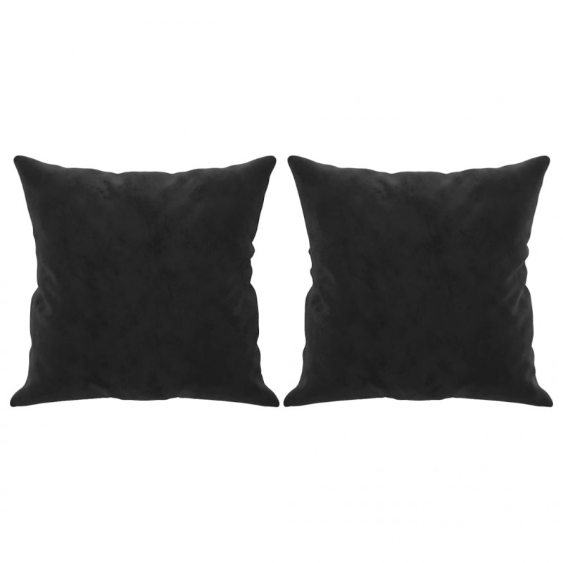 3-osobowa sofa z poduszkami, czarna, 180 cm, aksamit