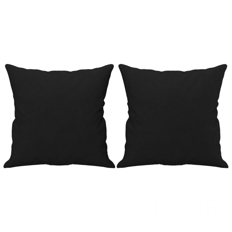 2-osobowa sofa z poduszkami, czarna, 140 cm, mikrofibra