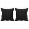 2-osobowa sofa z poduszkami, czarna, 140 cm, sztuczna skóra