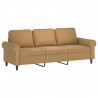 3-osobowa sofa z poduszkami, brązowa, 180 cm, aksamit