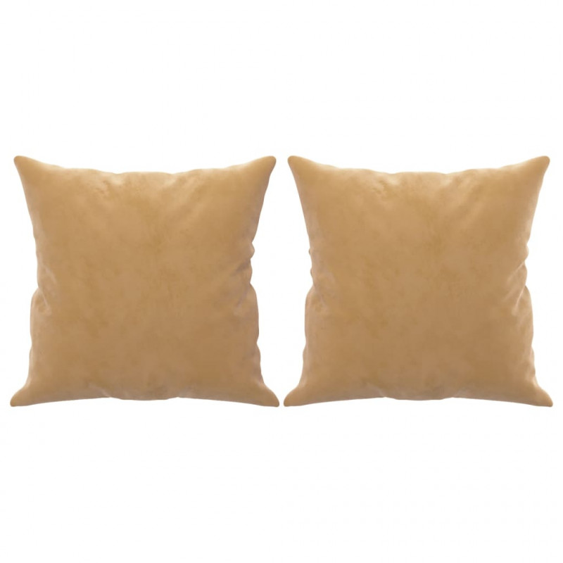 3-osobowa sofa z poduszkami, brązowa, 180 cm, aksamit