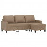 3-osobowa sofa z podnóżkiem, cappuccino, 180 cm, sztuczna skóra