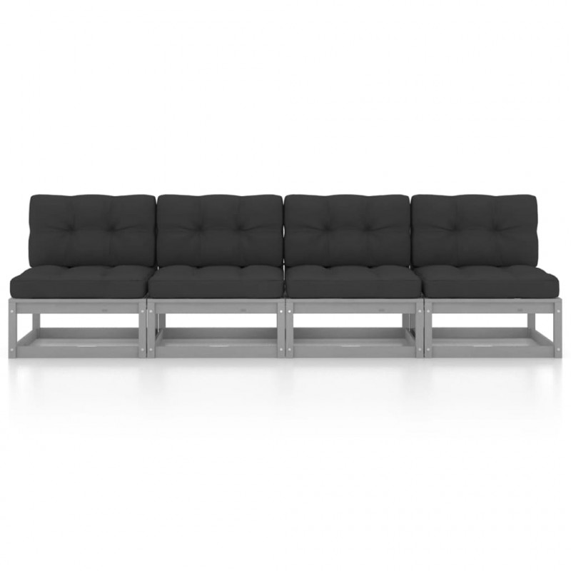 4-osobowa sofa ogrodowa z poduszkami, lite drewno sosnowe