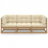 3-osobowa sofa ogrodowa z poduszkami, lite drewno sosnowe