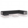 9-cz. zestaw mebli ogrodowych z poduszkami, lite drewno sosnowe