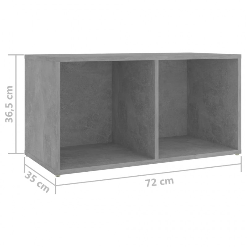 Szafki TV, 2 szt., szarość betonu, 72x35x36,5 cm, płyta wiórowa
