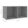 Szafki TV, 2 szt., szarość betonu, 72x35x36,5 cm, płyta wiórowa