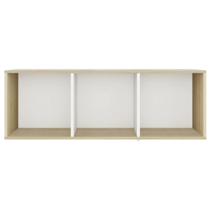 Szafki TV, 2 szt., biel i dąb sonoma, 107x35x37 cm, płyta