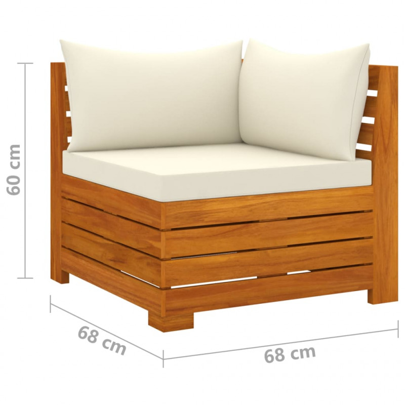 4-osobowa sofa ogrodowa z poduszkami, lite drewno akacjowe