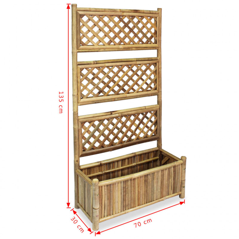 Podwyższona donica ogrodowa z kratką, bambus, 70 cm