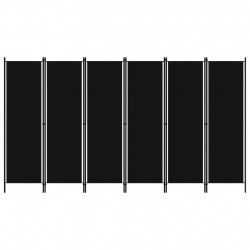 Parawan 6-panelowy, czarny, 300 x 180 cm