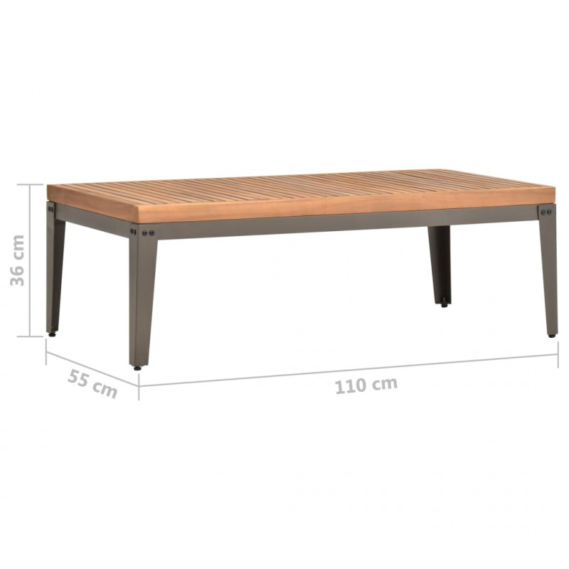 Ogrodowy stolik kawowy, 110x55x36 cm, lite drewno akacjowe