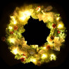 Wieniec świąteczny z lampkami LED, zielony, 60 cm, PVC