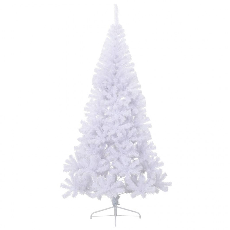 Sztuczna choinka ze stojakiem, połówka, biała, 180 cm, PVC