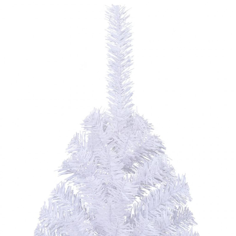 Sztuczna choinka ze stojakiem, połówka, biała, 180 cm, PVC
