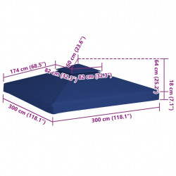 Zadaszenie altany ogrodowej, 310 g/m², ciemnoniebieski, 3x3 m