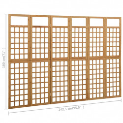 Parawan pokojowy 6-panelowy/trejaż, drewno jodłowe, 242,5x180cm