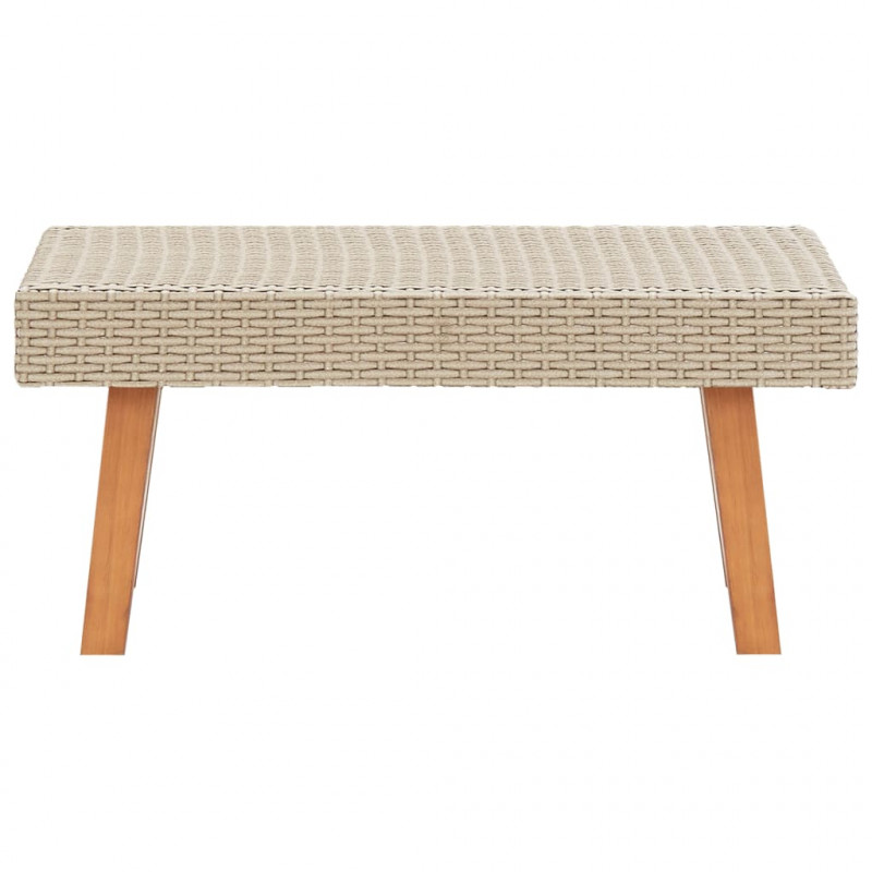 Stolik kawowy do ogrodu, rattan PE, beżowy